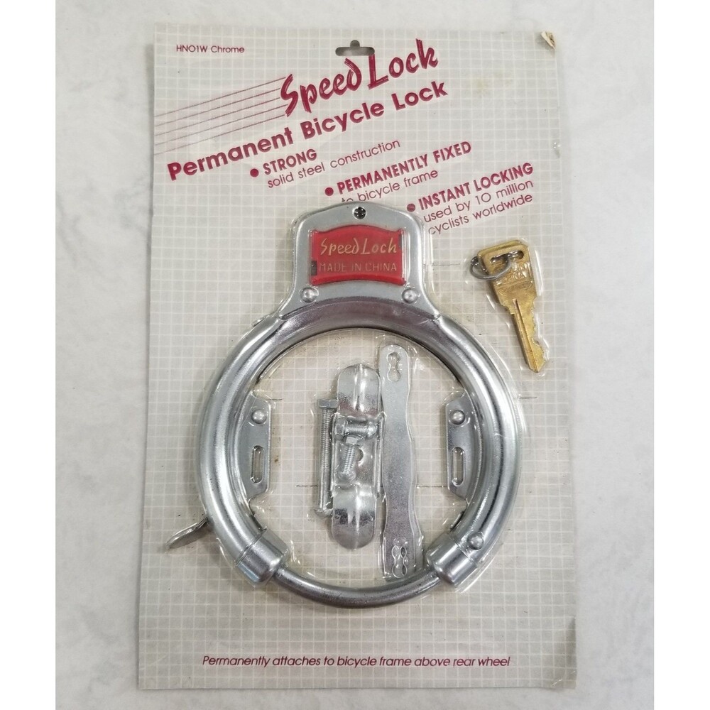 Vintage Speed Lock Permanent Bicycle Lock NOS Sealed Frame‑Mount Lock